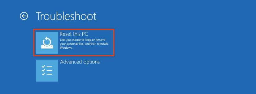 Reset Windows 11 from boot